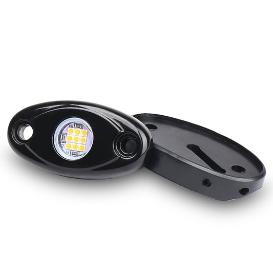 OVOVS 9W White LED Rock Lights For Truck Pickups Cars ATV UTV SUV