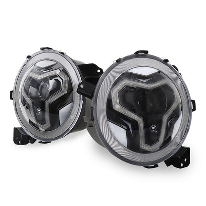 OVOVS 9 Inch Headlights with Integrated DRL Turn Signal Light for Jeep JL