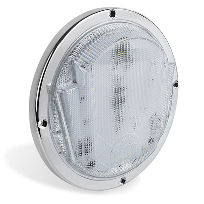 OVOVS 8.5 Inch Round LED RV Porch Light With Amber White Lighting