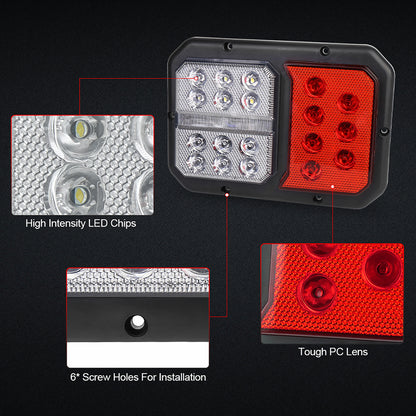 OVOVS Horizontal Mount Double LED Trailer RV Tail Lights