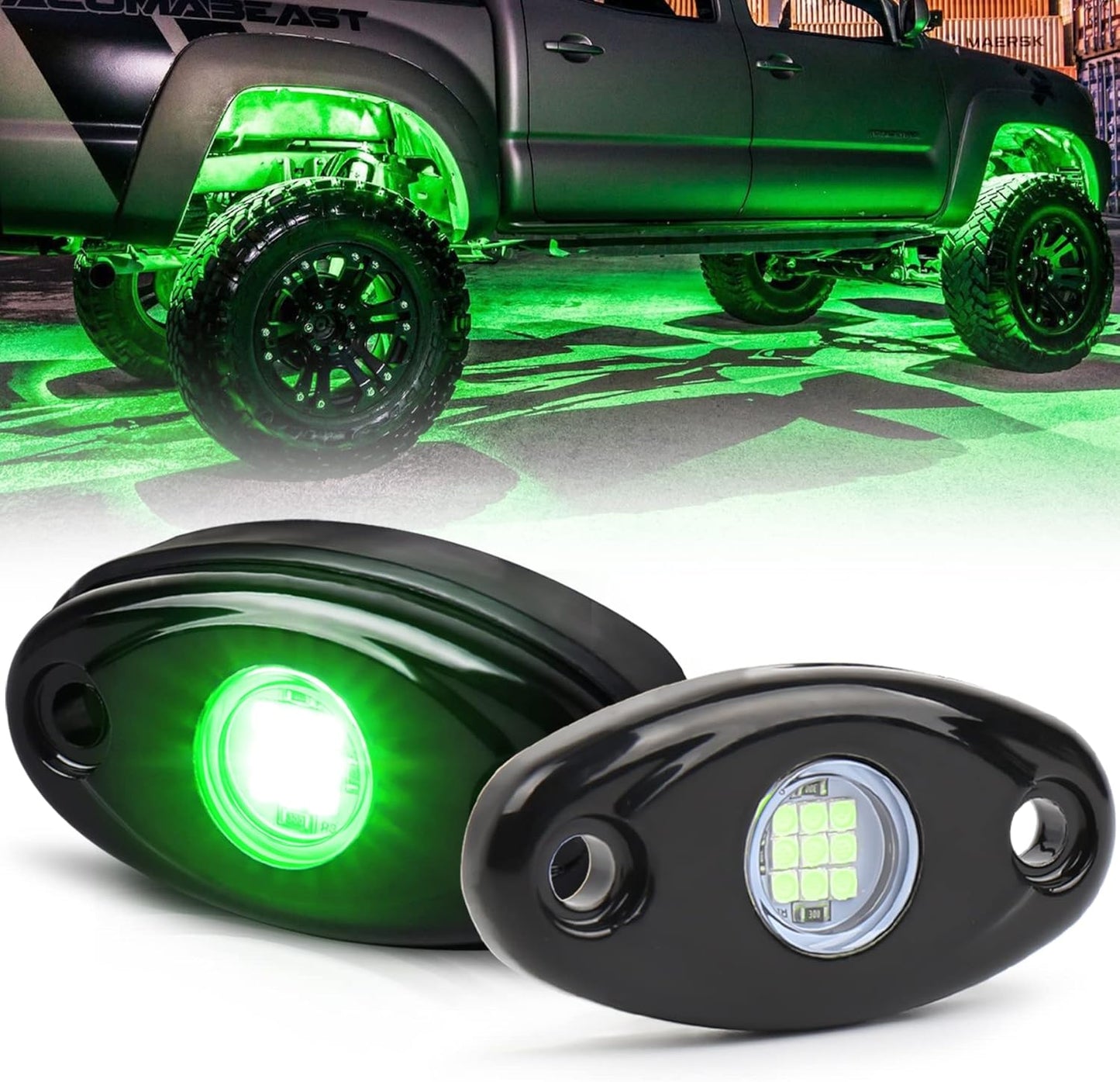 OVOVS 9W White LED Rock Lights For Truck Pickups Cars ATV UTV SUV
