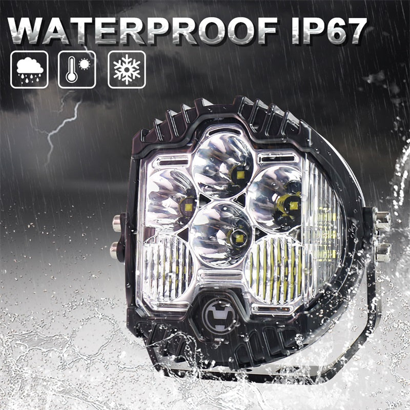 OVOVS Waterproof 5 Inch Led Work Light Pod With Amber Back Light DRL For Universal Vehicles Trucks