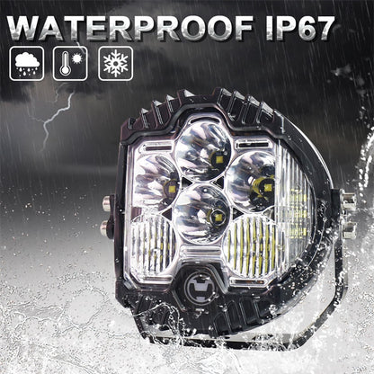 OVOVS Waterproof 5 Inch Led Work Light Pod With Amber Back Light DRL For Universal Vehicles Trucks