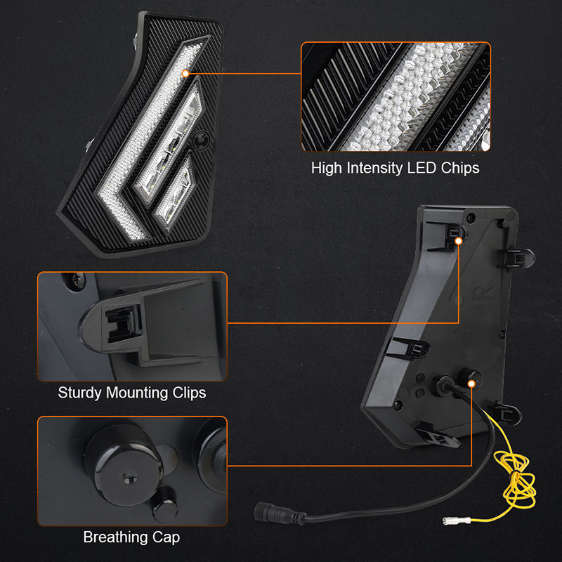 OVOVS Front Driving Light with White DRL Sequential Turn Signal Fog Daytime Running Light for 2024-2026 Toyota Tacoma Gen 4
