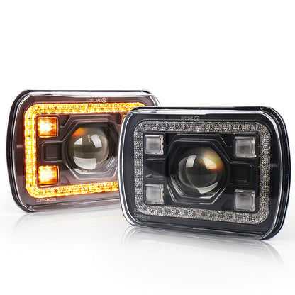 OVOVS 5x7 7x6 Inch Led Headlights with DRL Turn Signal High/Low Beam For Jeep YJ XJ