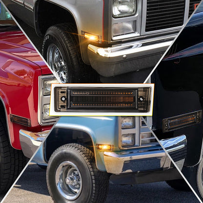 OVOVS Smoked Lens Fender Amber Side Marker Light For 1981-1991 Chevy C10/20/30 GMC C1500/2500 Suburban