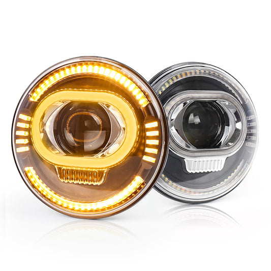 OVOVS 7 Inch Round Headlight With High Low Beam DRL Turn Signal Light For Jeep JK