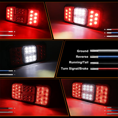 OVOVS Vertical Surface Mount LED RV Triple Tail Light with Stop Turn Signal Reverse Light