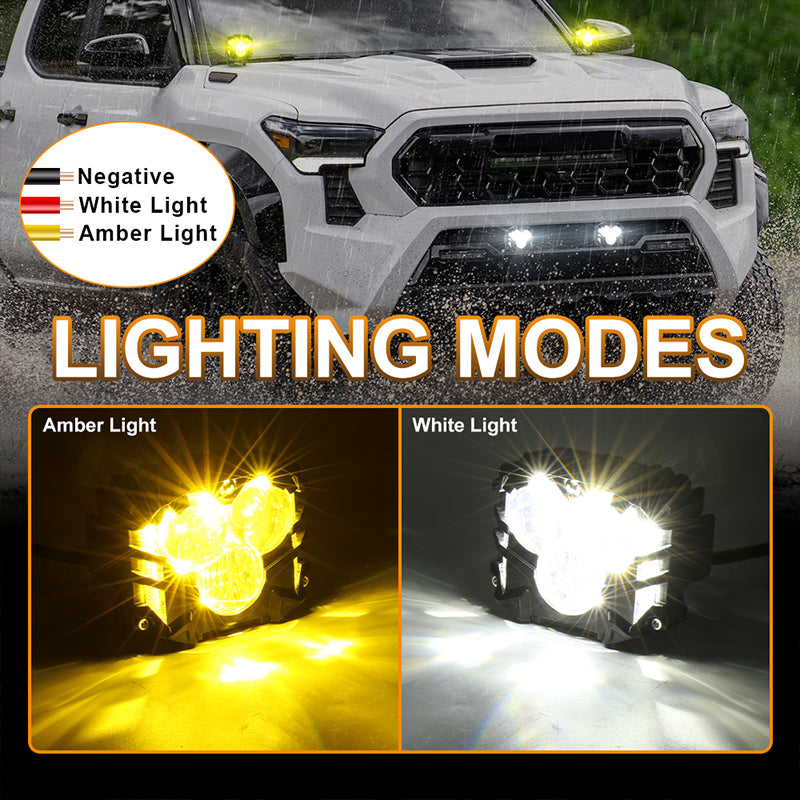 OVOVS 40W White Amber LED Off Road Driving Light with Spot Light for 4x4 Jeep Trucks ATV Tractor Pickup
