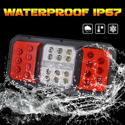 OVOVS Vertical Surface Mount LED RV Triple Tail Light with Stop Turn Signal Reverse Light