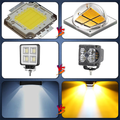 OVOVS 40W LED Work Light with Amber Solid & Strobe Side Lights