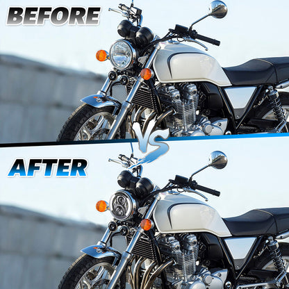 OVOVS 7 Inch LED Motorcycle Headlight With DRL Amber Turn Signal Hi/Low Beam for Honda