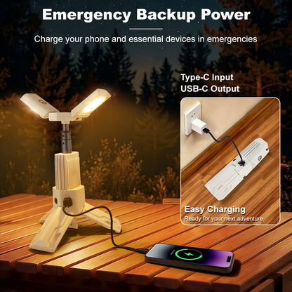 OVOVS Portable Telescopic Camping Light with Dimmable Tent Lamps Outdoor Work Lights for Hiking Camping Home Emergency