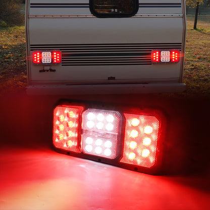 OVOVS Vertical Surface Mount LED RV Triple Tail Light with Stop Turn Signal Reverse Light