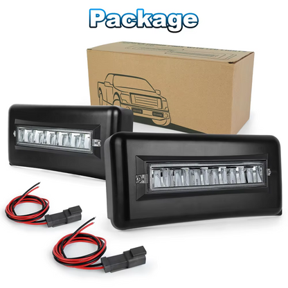 OVOVS Front Bumper Lower Grille Panel Trim Cover Inserts End Guard Pad with LED Light for 2009-2014 Ford F150 F-150