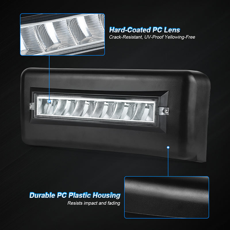 OVOVS Front Bumper Lower Grille Panel Trim Cover Inserts End Guard Pad with LED Light for 2009-2014 Ford F150 F-150