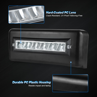OVOVS Front Bumper Lower Grille Panel Trim Cover Inserts End Guard Pad with LED Light for 2009-2014 Ford F150 F-150