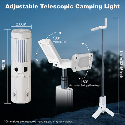 OVOVS Portable Telescopic Camping Light with Dimmable Tent Lamps Outdoor Work Lights for Hiking Camping Home Emergency