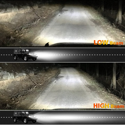 OVOVS 7 Inch V Shape White DRL LED Headlights with Amber Turn Signal For Jeep Wrangler JK TJ CJ LJ