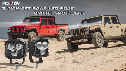 OVOVS 3 Inch LED Off Road Light Pods with Spot Beam