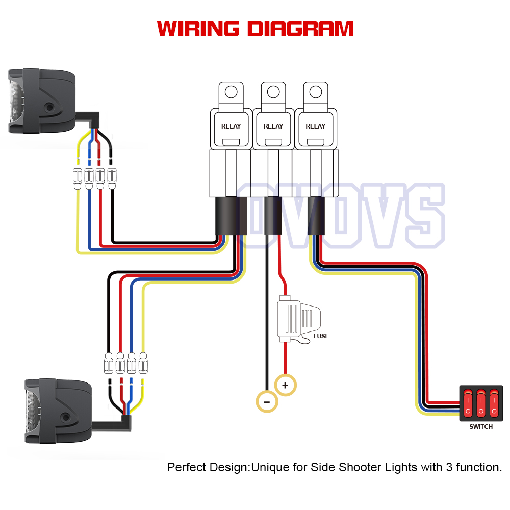  2 Leads Wiring Harness Kit with 3 On Off Switches OL-WH04(图4)
