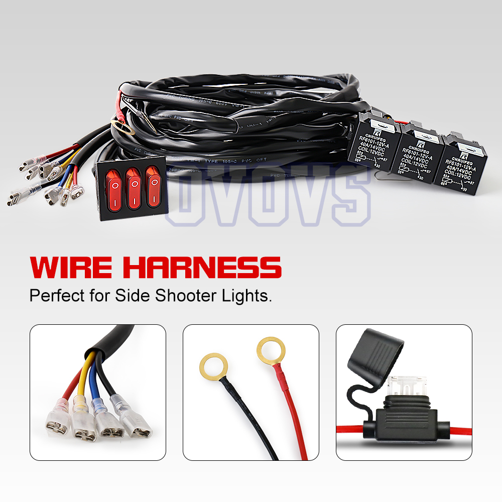  2 Leads Wiring Harness Kit with 3 On Off Switches OL-WH04(图2)