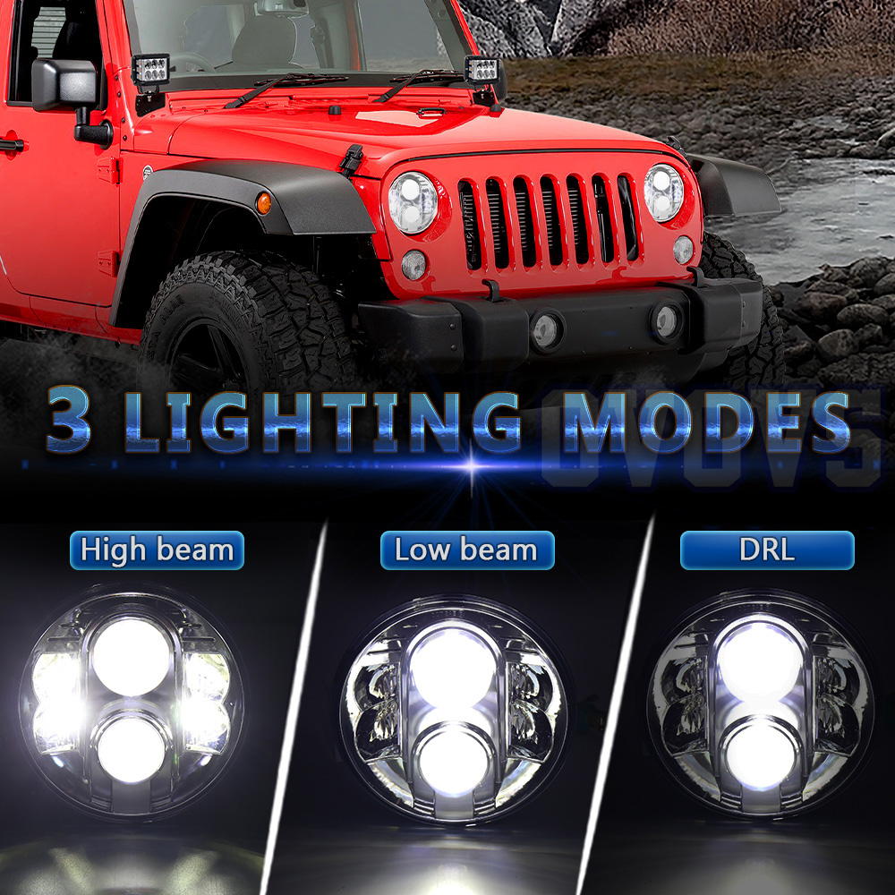 Jeep Wrangler 7 Inch LED  Headlight OL-1680R(图2)